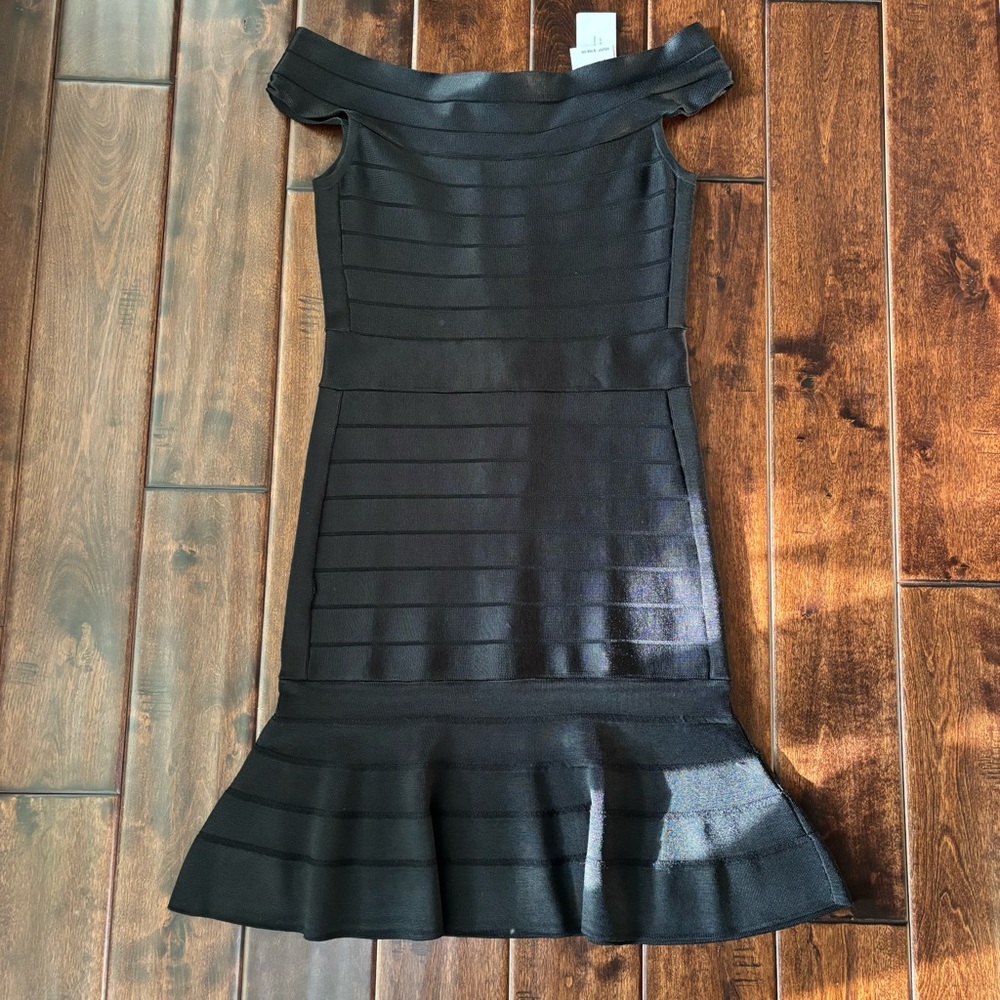 NWT French Connection Black Off-Shoulder Bodycon Dress